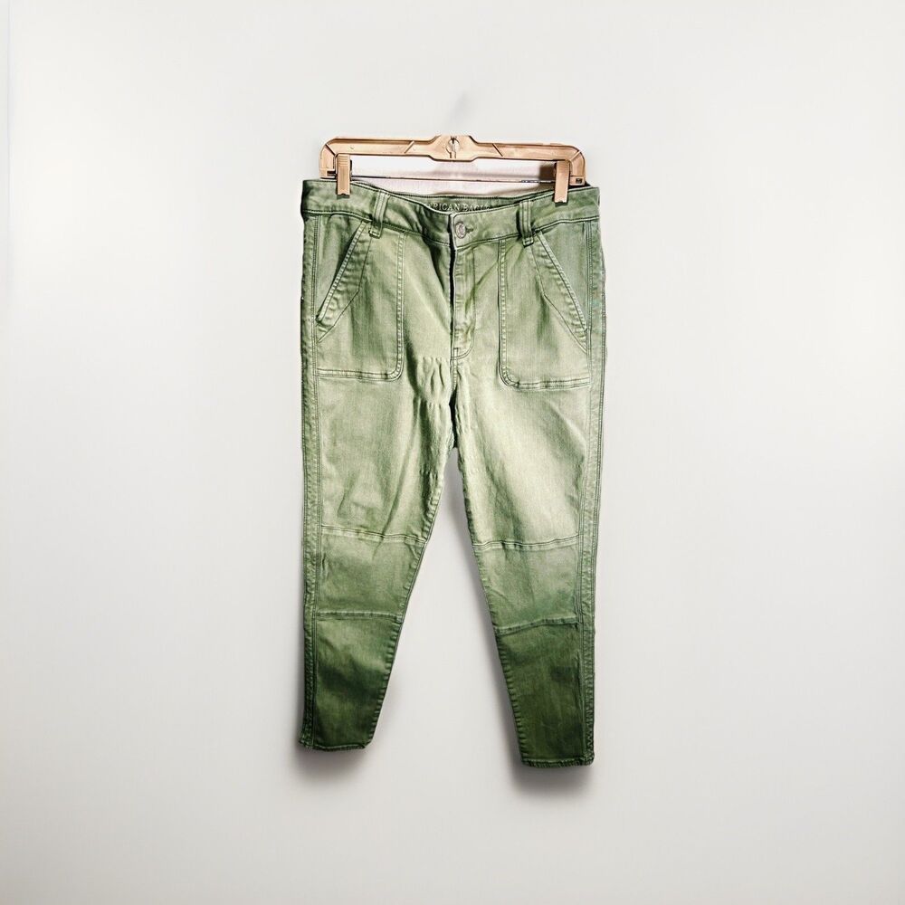 American Eagle Outfitters Jeans Size 14 Hi-Rise Jegging Crop Olive Boho Chic